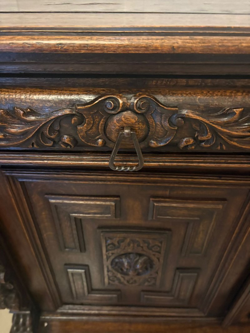 Impressive Quality Antique Carved Oak Sideboard